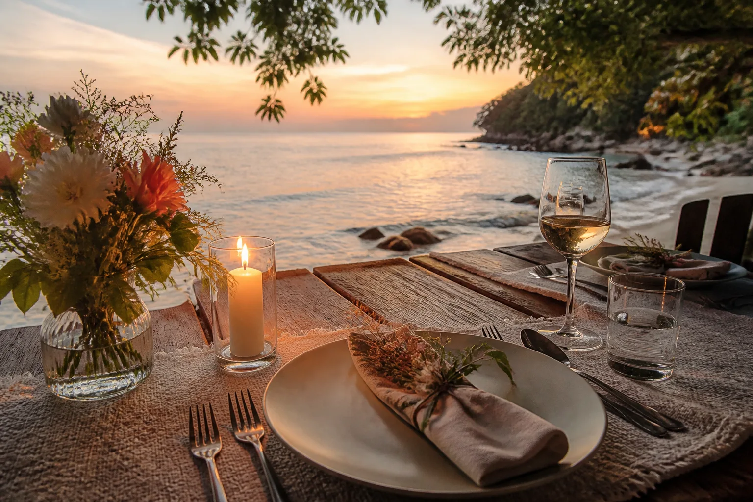 Atmosphere and detail: Romantic Sunset Dinner on Koh Phangan