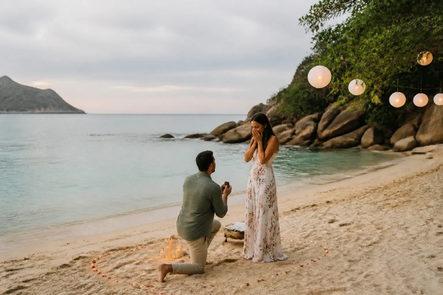Calm coordination: Beach Marriage Proposal on Koh Phangan