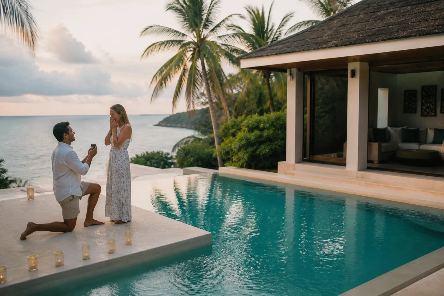 Calm coordination: Villa Marriage Proposal on Koh Phangan
