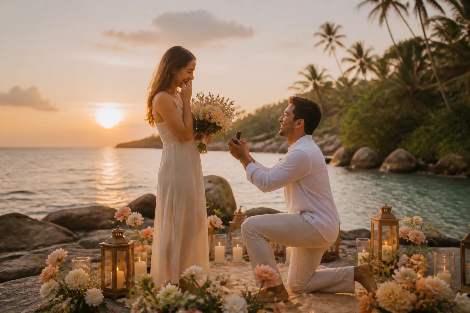 Atmosphere and detail: Sunset Marriage Proposal on Koh Phangan