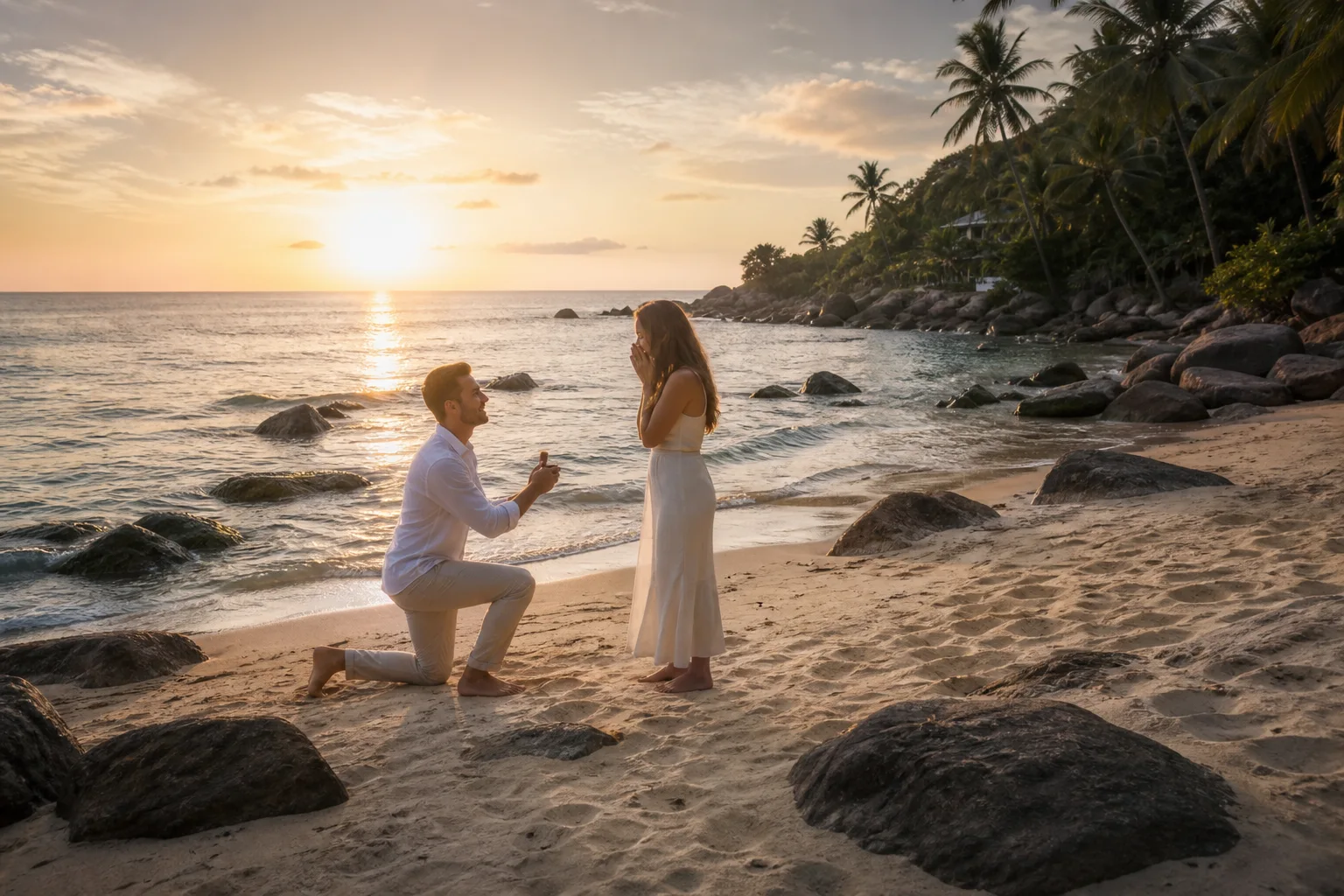 Calm coordination: Sunset Marriage Proposal on Koh Phangan