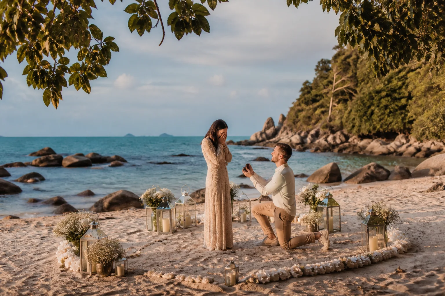 Calm coordination: Marriage Proposal with Decor on Koh Phangan