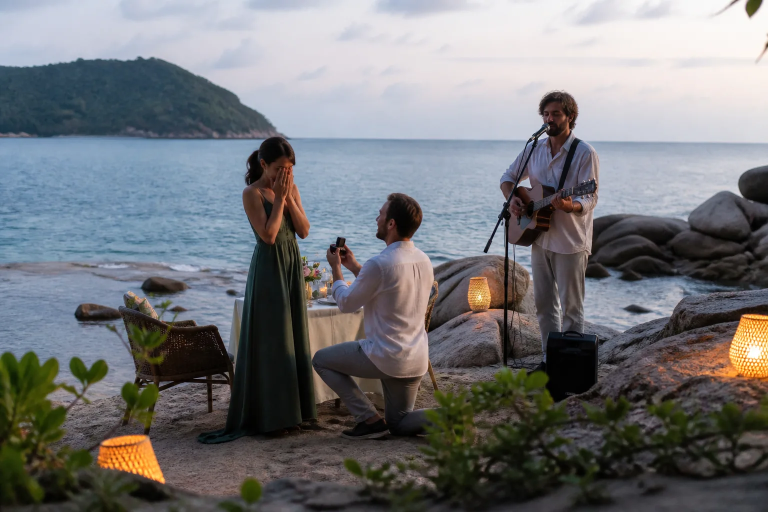 Calm coordination: Marriage Proposal with Live Music on Koh Phangan